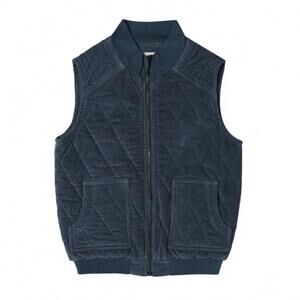NEW MAKEMAKE ORGANICS women's organic sleeveless quilted corduroy jacket in hale